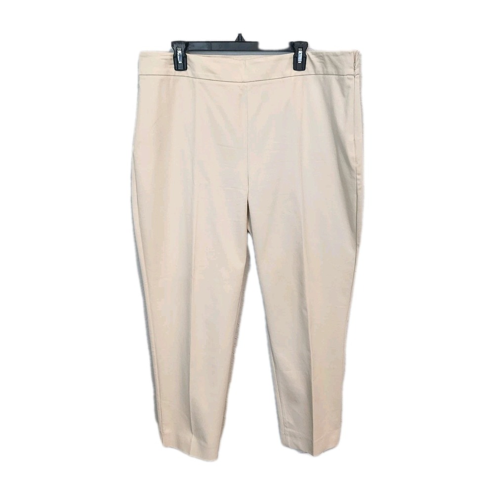 Talbots Chatham‎ Ankle Pant Womens 18 Tan Curvy Fit Tapered Leg Casual Career